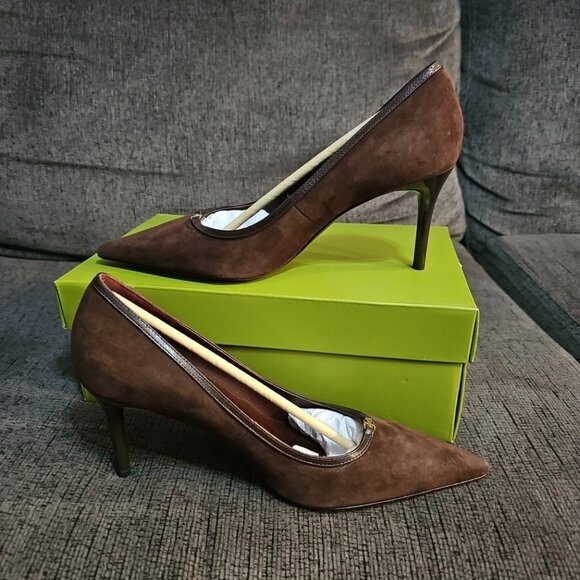 Tory Burch Double T Buckle Pump 80mm Suede Goat Leather - Picture 4 of 10